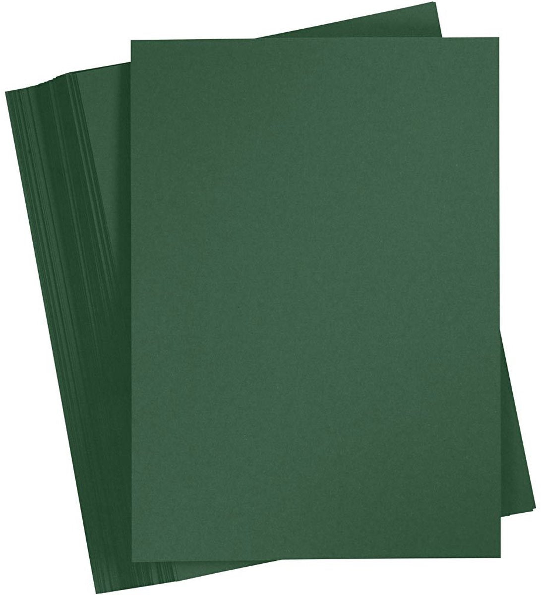 Creativ firma grøn pap 180 gram - fyrregrøn a4 karton - hobbypap - robust papir - a4 papir 180 gram - håndværkspapir hobbypap - 21x29,7 cm - 100 ark