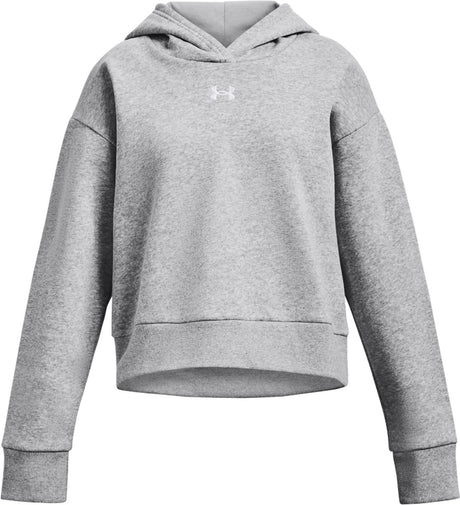 Under armour ua rival fleece hættetrøje unisex sportstrøje - grå - hvid