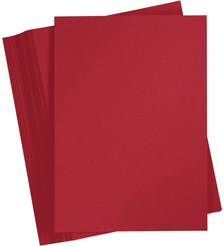 Creativ firma farvet pap, a4, ark 210x297 mm, 180 gr, julerød, 100 ark 1 æske