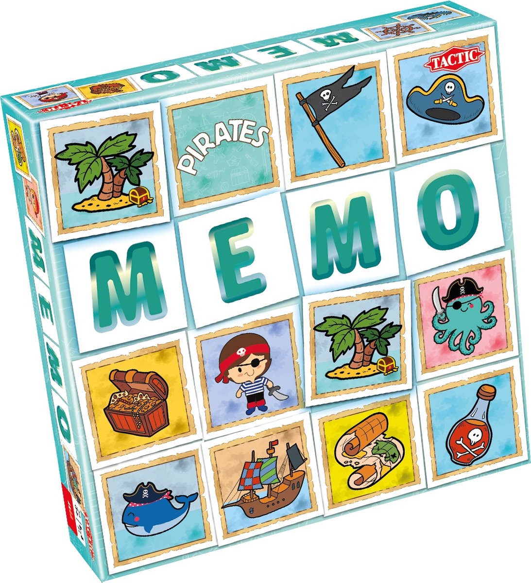 Tactic memo pirates - memo spil - find de rigtige par - pirater, skattekister og eventyr - brætspil for børn og familier - 2 til 6 spillere - fra 3 år