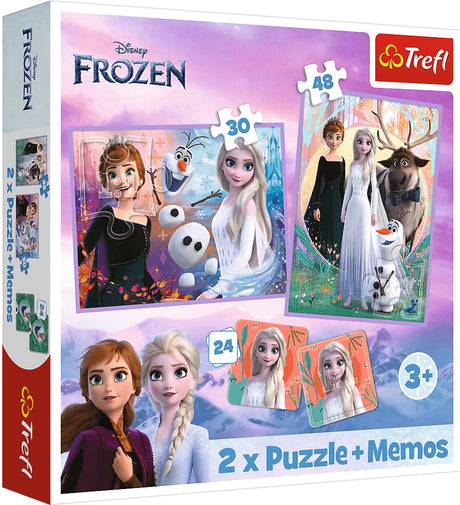 Trefl puslespil disney frosset 2 prinsesser i deres land - 2i1 memo spil.