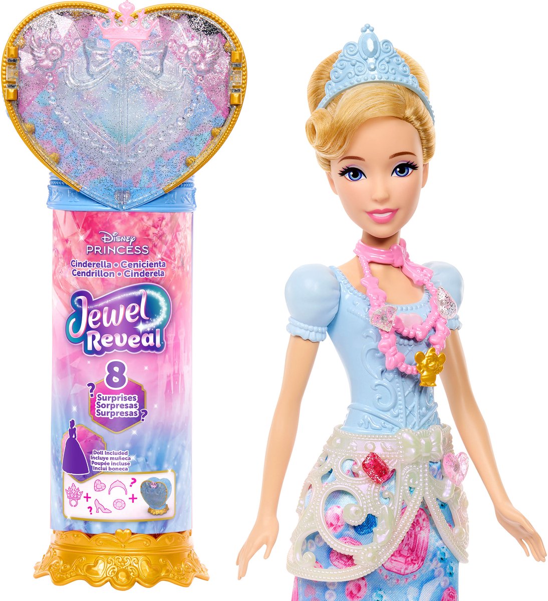Mattel Disney Princess Jewel Reveal Askepot - modedukke