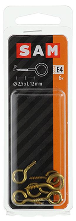 Mack 1019692 - skrueøje messing 6 stk 2,5 x 12mm | 10 stk