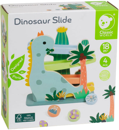 Klassisk verden trækuglebane dinosaur - pædagogisk legetøj 4-delt.