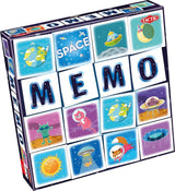 Taktisk memo rumrejse - memospil - find de rigtige par - planeter, astronauter og raketter - brætspil for børn og familier - 2 til 6 spillere - fra 3 år