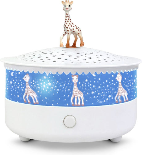 Sophie the giraffe star-projektor med musik- og grådsensor – fortryllende stjernehimmel til din lille, automatisk sluk og USB-kabel inkluderet