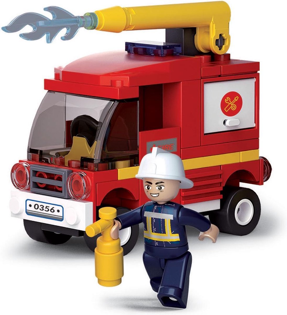 Sluban brandvæsen tankvogn byggelegetøj til børn fra 6 år - byggelegetøj modelbygning - byggekasse med 75 byggeklodser og 1 minifigur - m38-b0622c