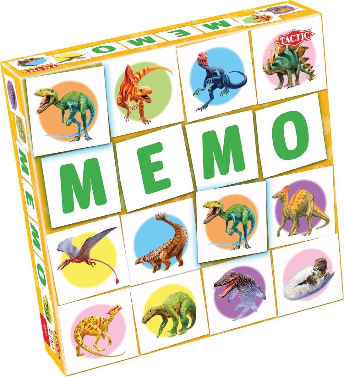 Taktisk memo dinosaurer - memospil - find de rigtige par - farverige dinosaurer og forhistoriske krybdyr - pædagogisk brætspil for børn og familier - 2 til 6 spillere - fra 3 år