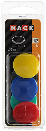 Mack 1017873 - tavlemagnet plast sortiment 5 stk 30 mm | 10 stk