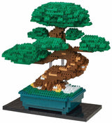 Bandai - nanoblok - bonsai deluxe - murstensfigur - 1130 mursten bonsai byggesæt - pixel blomst bonsai figur byggesæt - mini mursten plante - nbc039