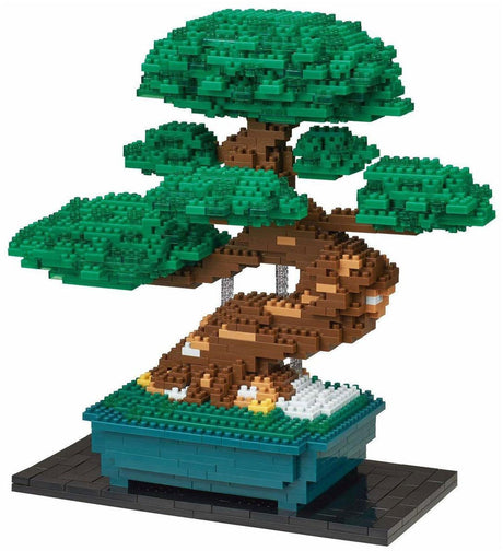 Bandai - nanoblok - bonsai deluxe - murstensfigur - 1130 mursten bonsai byggesæt - pixel blomst bonsai figur byggesæt - mini mursten plante - nbc039