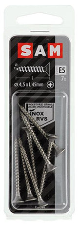 Mack 1019751 - spånplade skrue vz hoved rustfrit stål 7 stk 4,5 x 45 mm | 10 stk