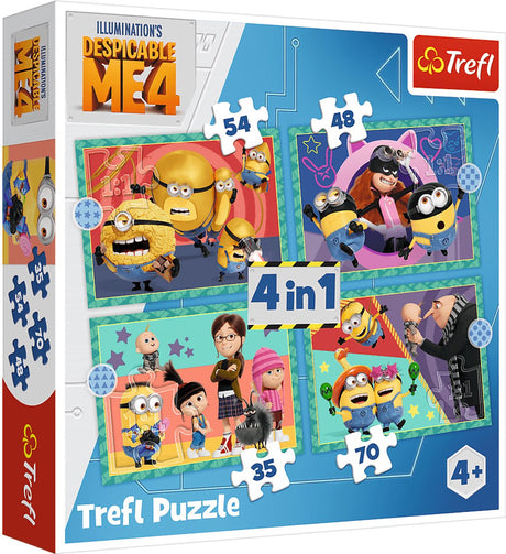Trefl minions despicable me 4 4-i-1 puslespil - 207 brikker - fra 3 år
