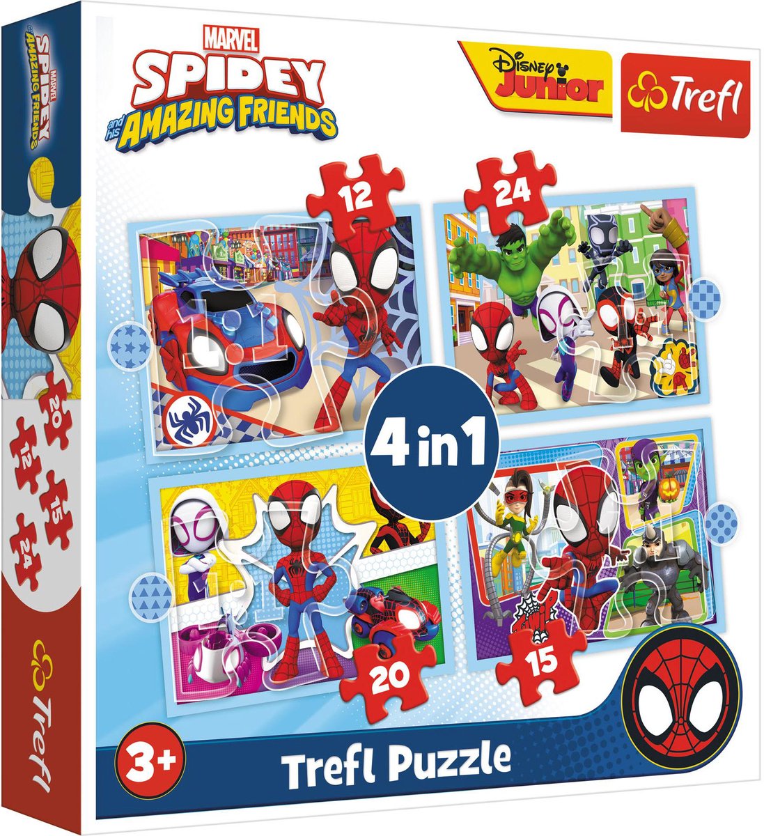 Trefl spidey og venners 4-i-1 puslespil