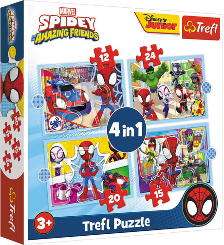 Trefl spidey og venners 4-i-1 puslespil