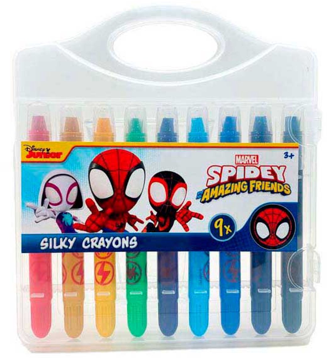 Disney spidey silkebløde gel farveblyanter - 9 stk