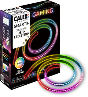 Calex gaming LED strip til skrivebord - razer chroma kompatibel - smart home - rgbic synkronisering til pc - 150cm