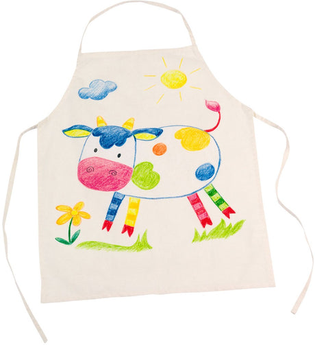 Goki farve dit eget fairtrade-forklæde - blankt tekstilforklæde til at dekorere - 42,5 x 54,5 cm