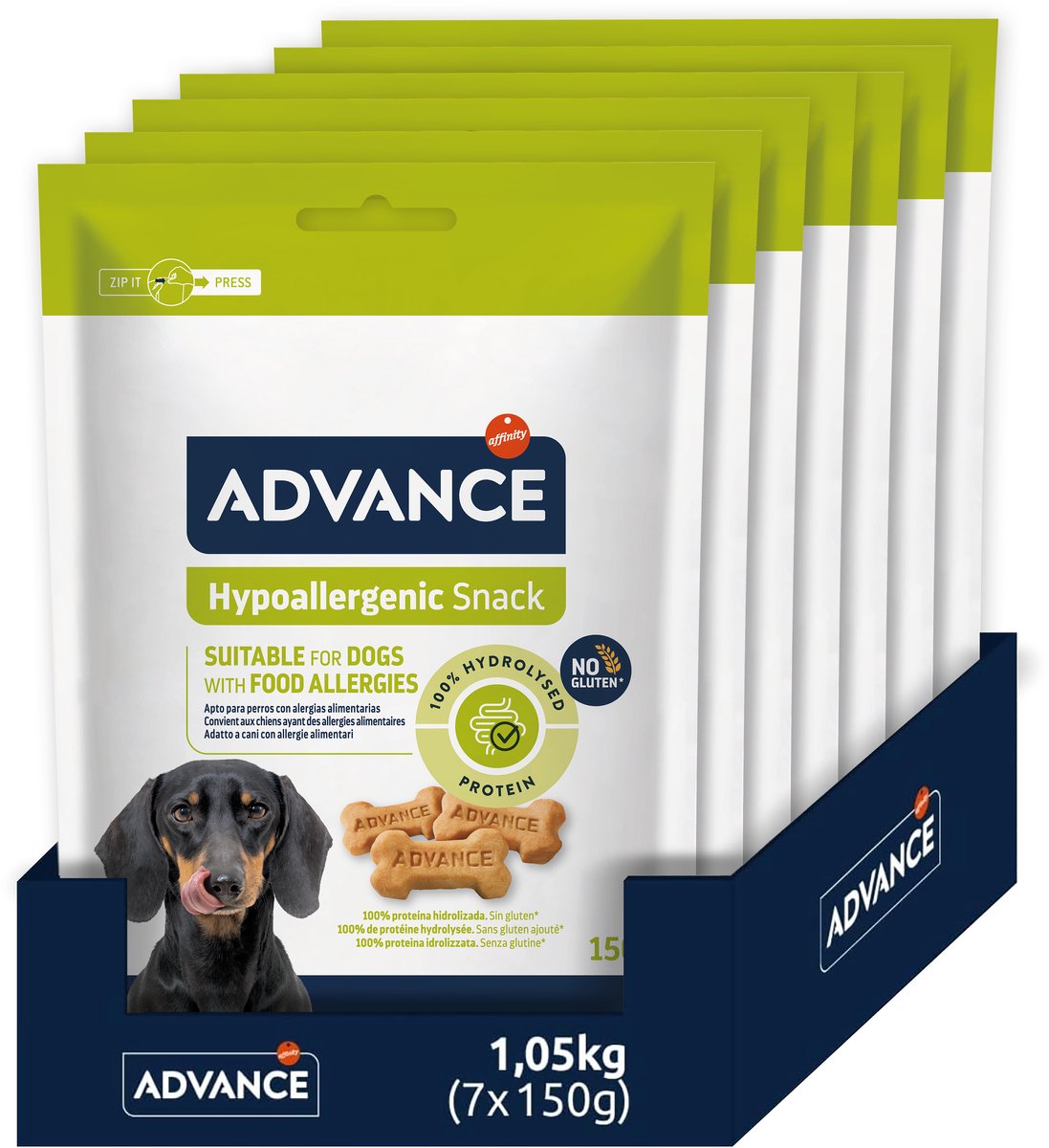 Advance hypoallergen snack - glutenfri, 7x150 gr - håndteres med hydrolyseret protein