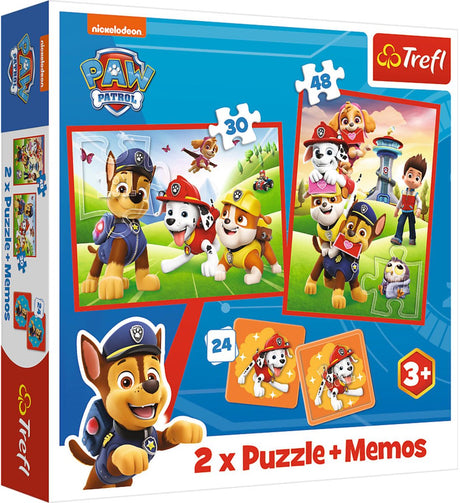Puslespil paw patrulje 30 og 48 brikker og hukommelse | 2 stk