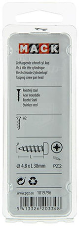 Mack 1019796 - selvskærende skrue cylinderhoved A2 6 stk 4,8 x 38 mm | 10 stk