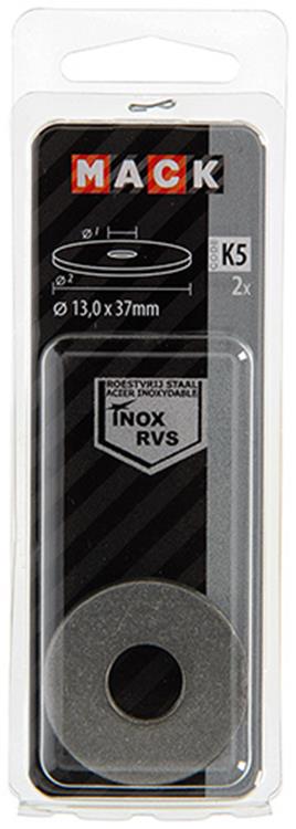Mack 1019881 - kropsskive rustfrit stål a2 2 stk 13,0x37 | 10 stk