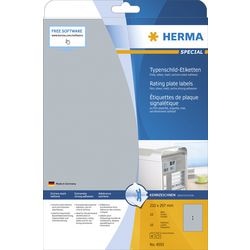 Typepladeetiketter herma 4593 sølv