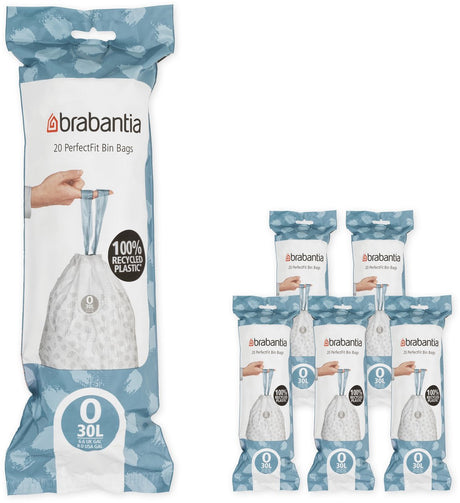 Brabantia perfectfit affaldssække - 30 l - kode o - 6 ruller x 20 stk.