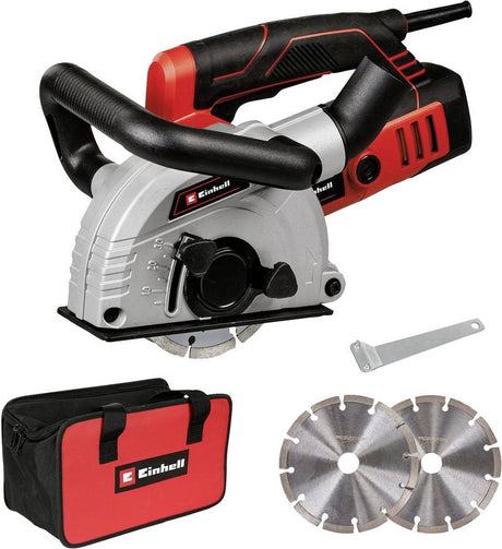 Einhell vægmølle te-ma 1500 - 1500 b - ø125 mm - rilledybde 5-30 mm - rillebredde 8-30 mm - støvudsugning - inkl. 2x diamantslibeskiver