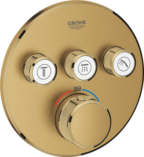 Grohe grohtherm smartcontrol indbygget bruser eller bad termostat - 3 knapper - børstet cool sunrise (mat guld) - 29121gn0