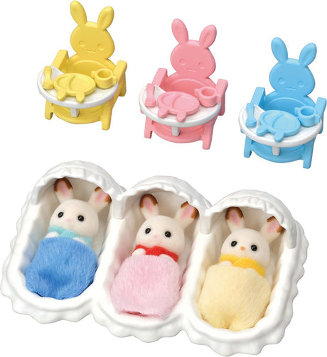 Sylvanian families 5532 triplet chokolade kanin pleje sæt