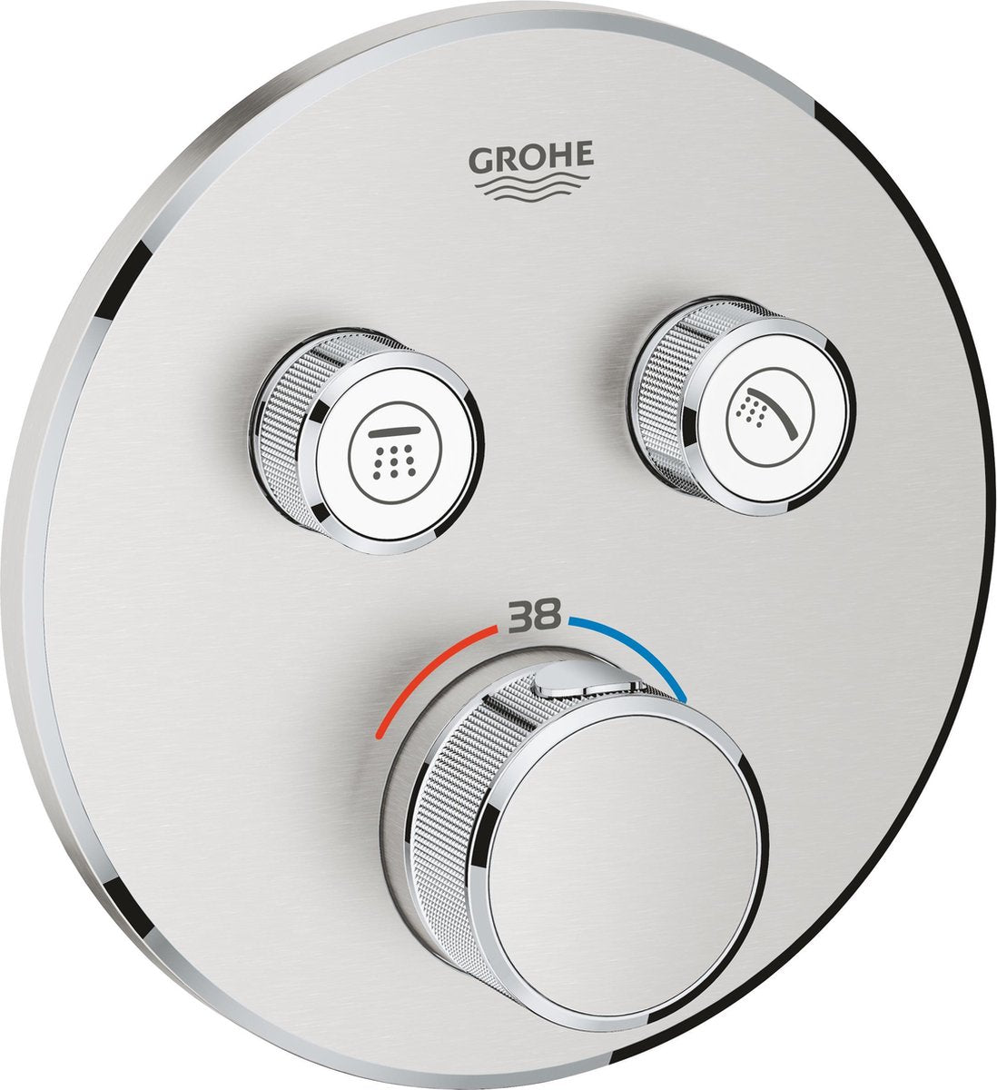 Grohe grohtherm smartcontrol termostatisk brusehane - indbygget - med omskifter - rustfrit stål (superstål)