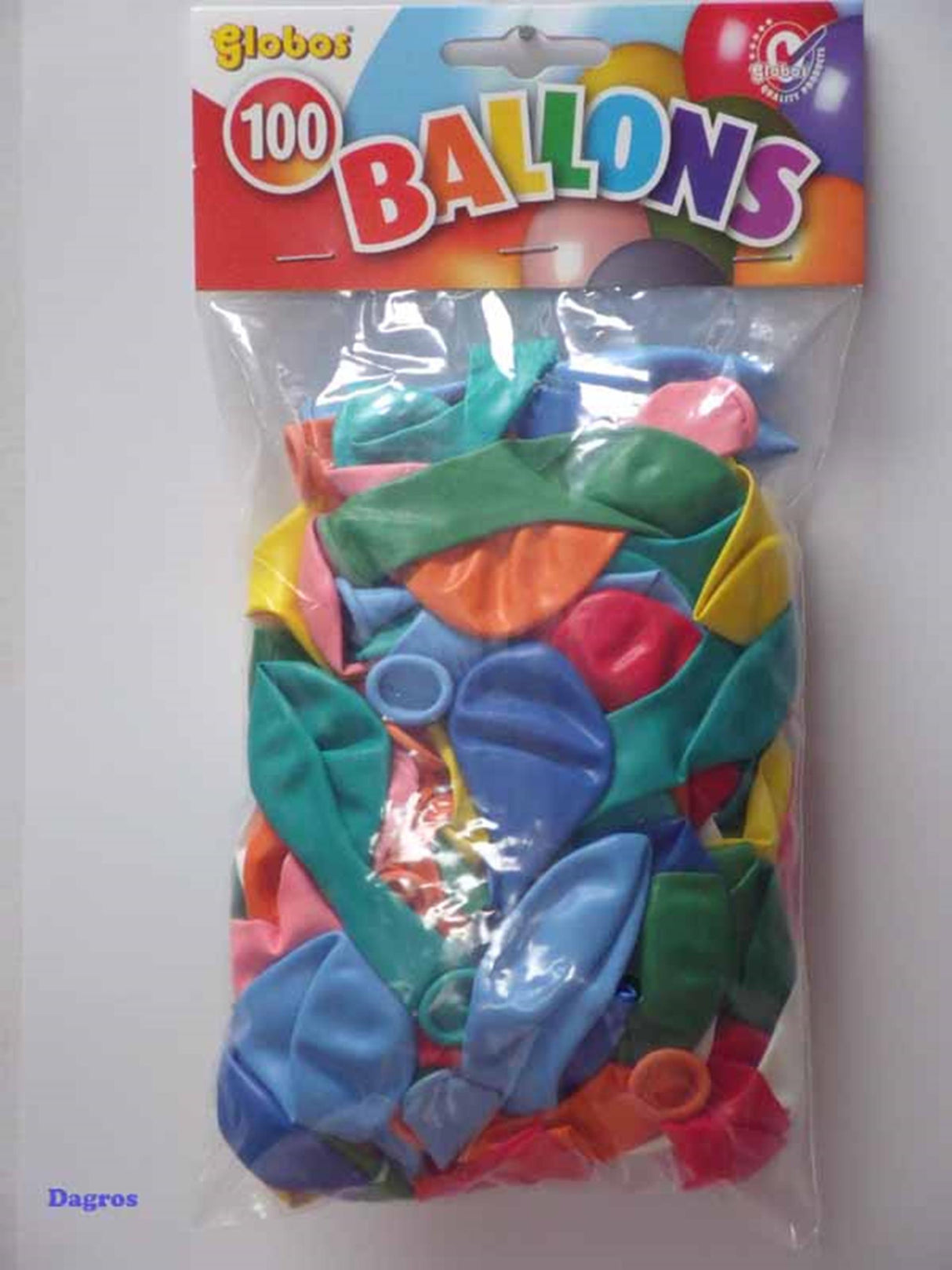 Globos balloner forskellige farver mix pose med 100 stk nr.8