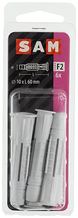 Mack 1017888 - universalstik med polyethylenkrave. 6 stk 10 x 60 mm | 5 stk