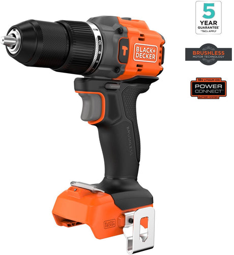Black+decker 18v børsteløs slagboremaskine (uden batteri og oplader) - bld783n-xj