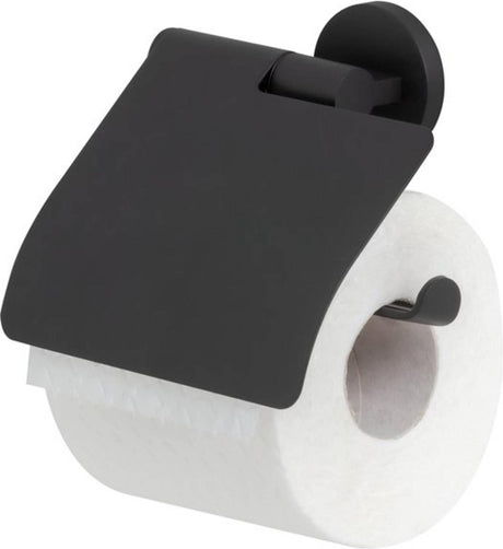Tiger noon - toiletrulleholder med klap - toiletrulleholder - uden boring - boring eller limning - sort