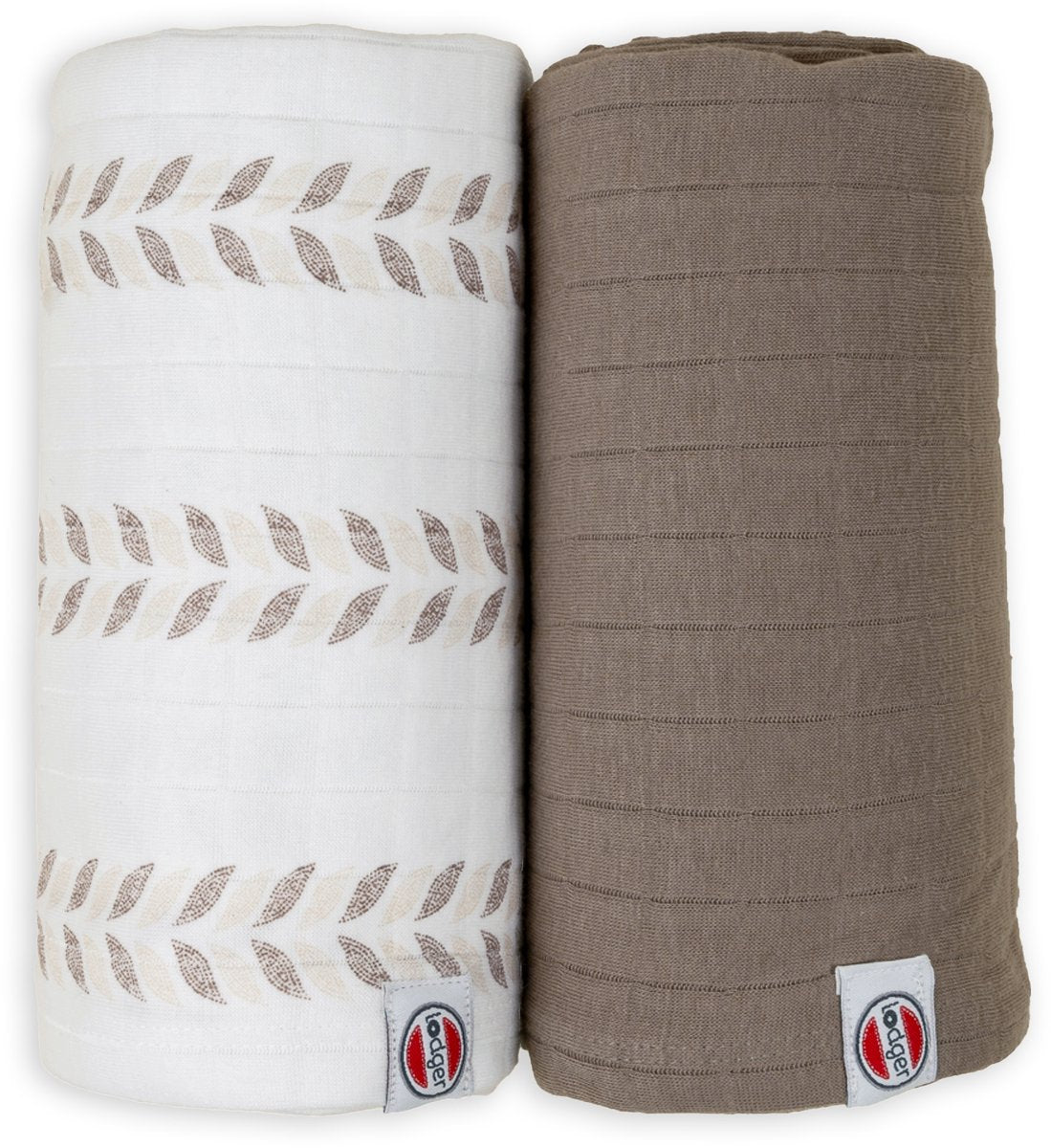 Lodger swaddler - hydrofiele doeken - crème bruin - 110x110cm - 2 stuks - biologisch katoen - hydrofiele luier