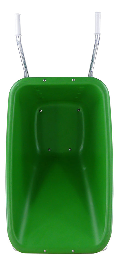 Fort produkter trillebør f s 165l grøn hdpe container galvaniseret bund 2 hjul