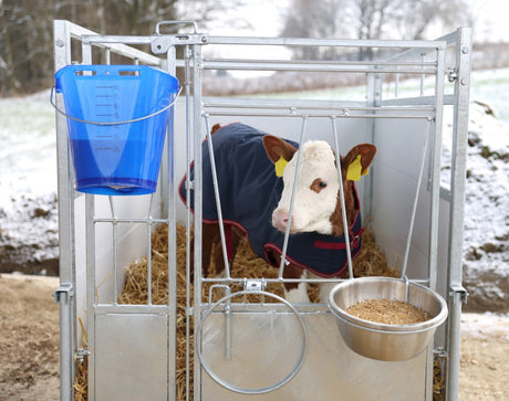 Produkter kalvespand plast fladtrykt bare blå gennemsigtig