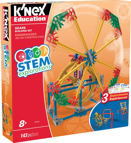 K'nex education stamme udforskningsgear - byggesæt med motor - 140+ dele