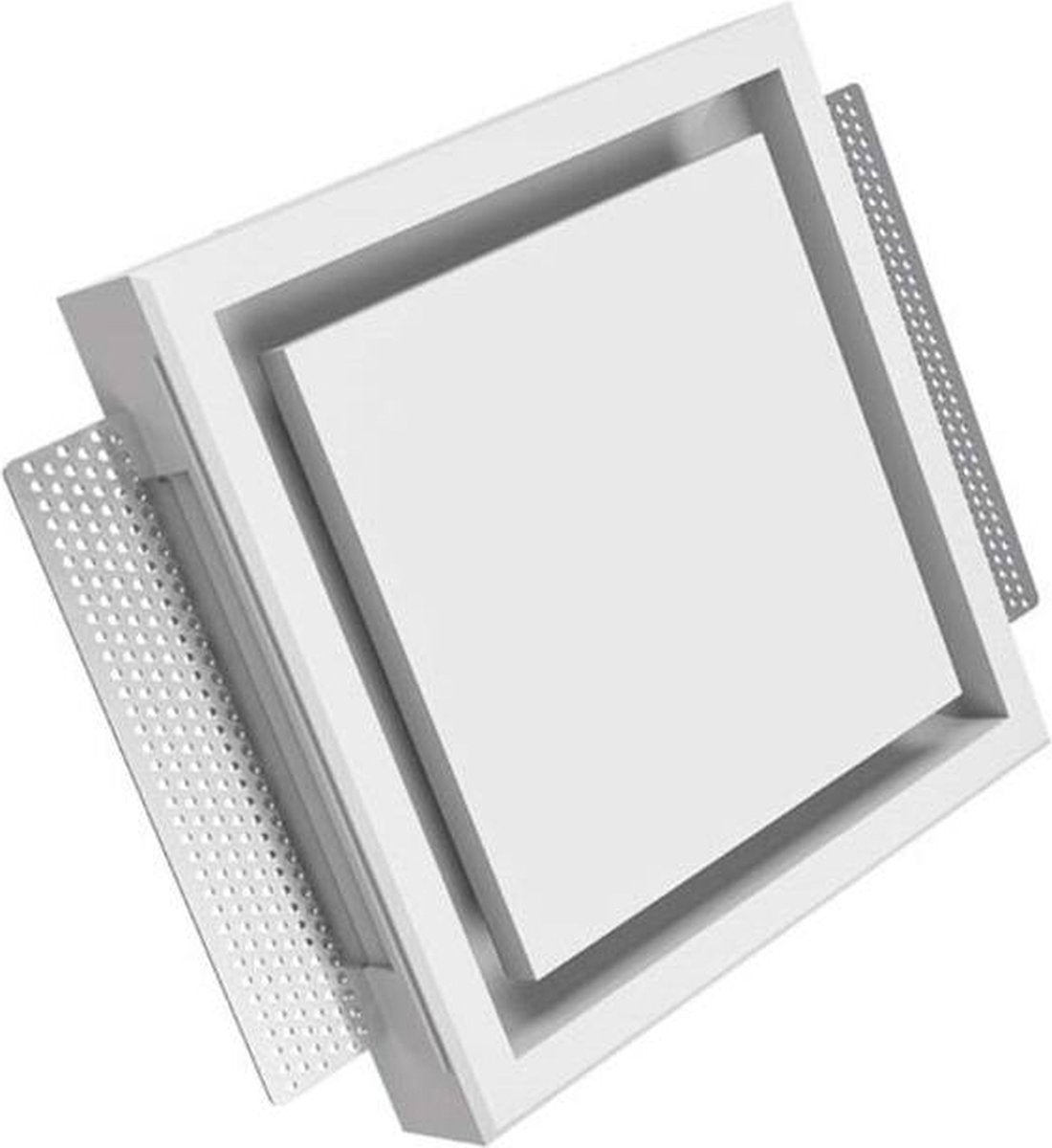 Ergovent pudsbar rammeløs ventilationsventil kvadratisk 125 mm