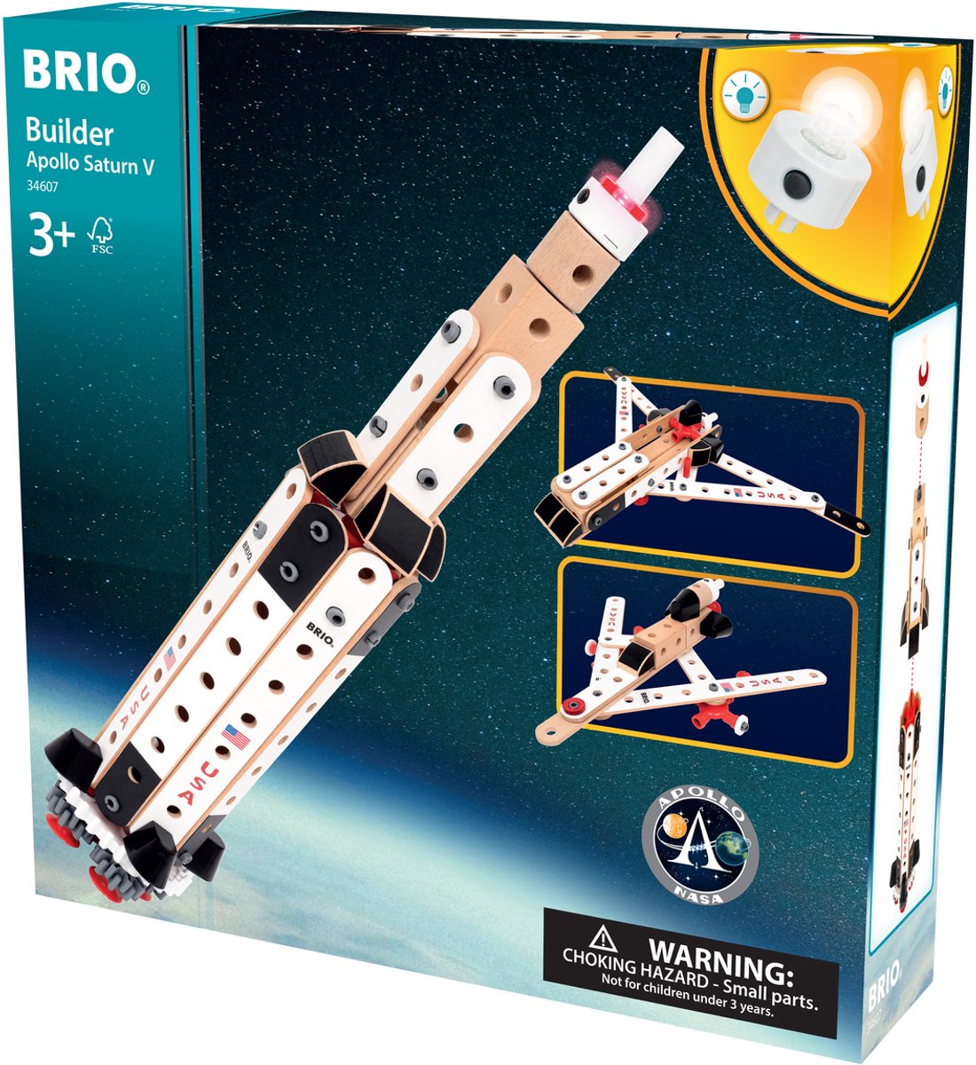 Brio builder apollo saturn v - raketbyggesæt - pædagogisk legetøj - 3+ år