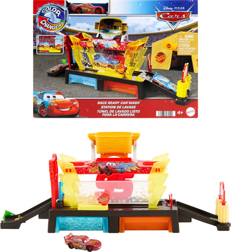 Mattel disney og pixar bilvask klar til løbet - farveskift legesæt