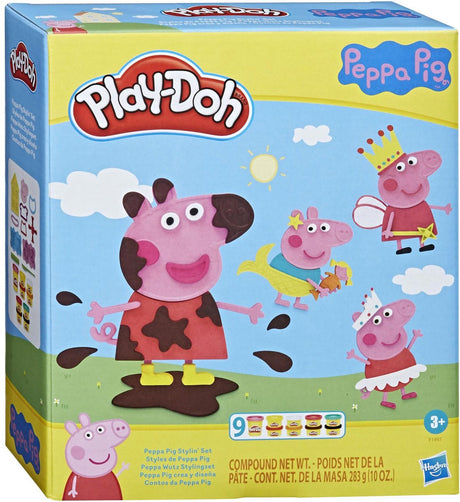 Play-doh peppa pig styling legesæt - modellervoks - inklusive 9 potter