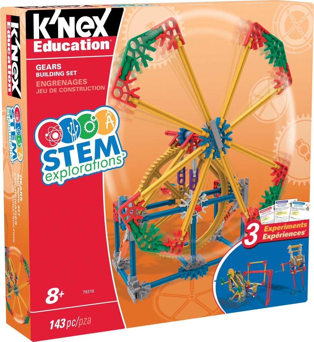 K'nex education stamme udforskningsgear - byggesæt med motor - 140+ dele