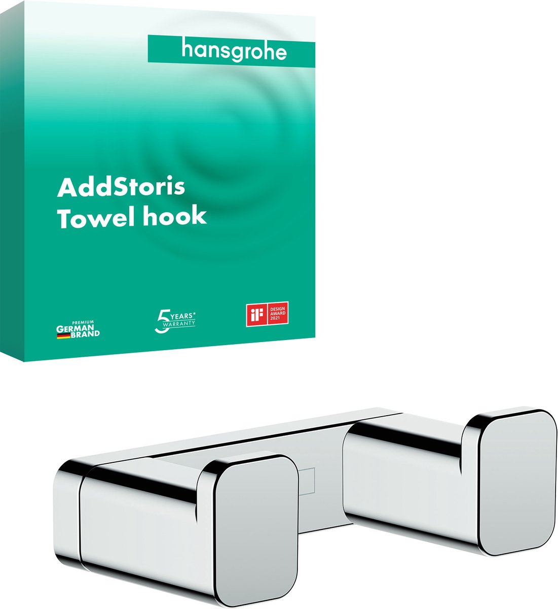 Hansgrohe addstoris dobbelt håndklædekrog krom