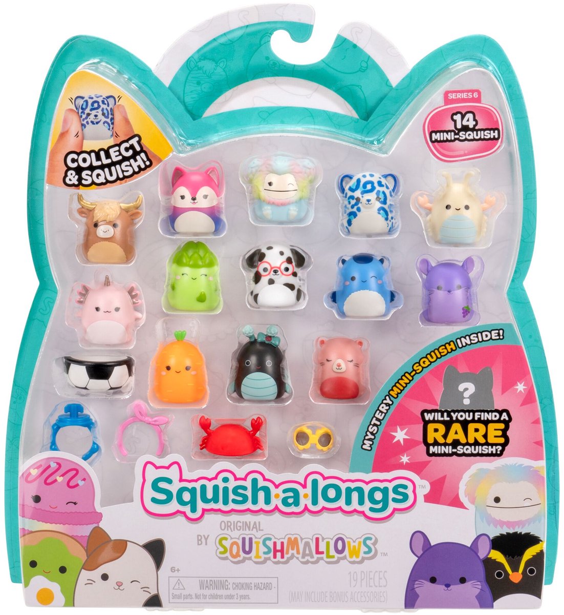 Jazwares squish-a-longs - 14 pakke (stil 2)