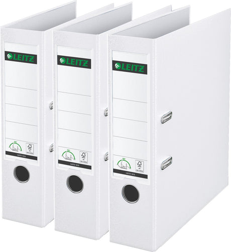 Leitz 180° ringbind pp A4 - rygbredde på 80 mm - værdipakke (3 stk) - hvid