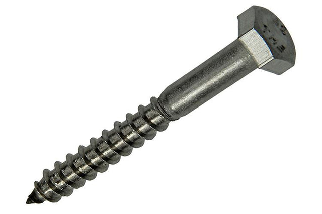 Mack 1020009 - trægevindbolt rustfrit stål 12 stk 6 x 50 mm | 5 stk