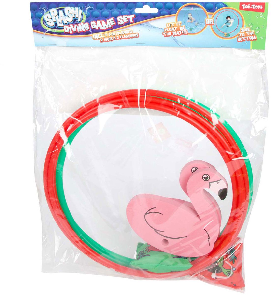 Splash flamingo dykkerring 80 cm, sæt med 2 stk